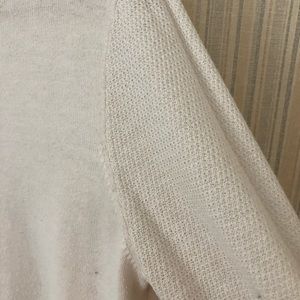 White sweater with waffle arms